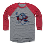 Mens Baseball T-Shirt Red / Heather Gray