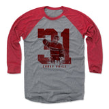 Mens Baseball T-Shirt Red / Heather Gray